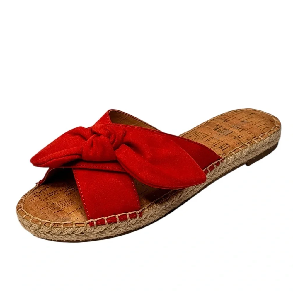 Nine West Bellah Red Espadrilles Sandals Comfy Flats Women Size 8.5M Brand New